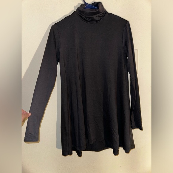 Susana Monaco women’s black mock neck turtle neck long sleeve top XS fall modest - Picture 3 of 6